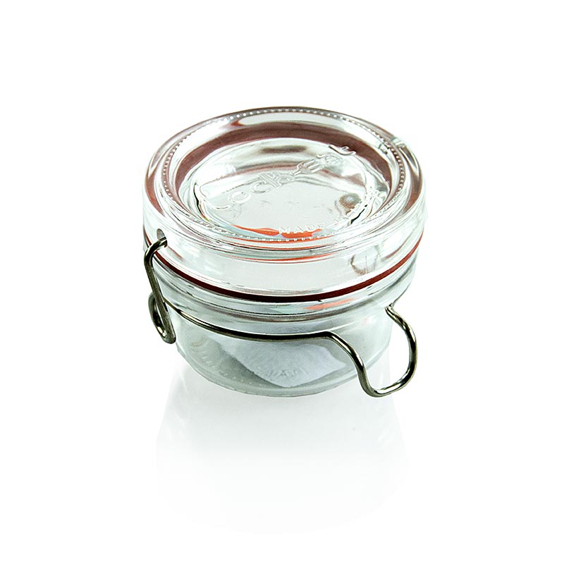 Glasburk med trådklämma – ”Lock-Eat”, 80 ml, inkl. gummi, rund, 1 st
