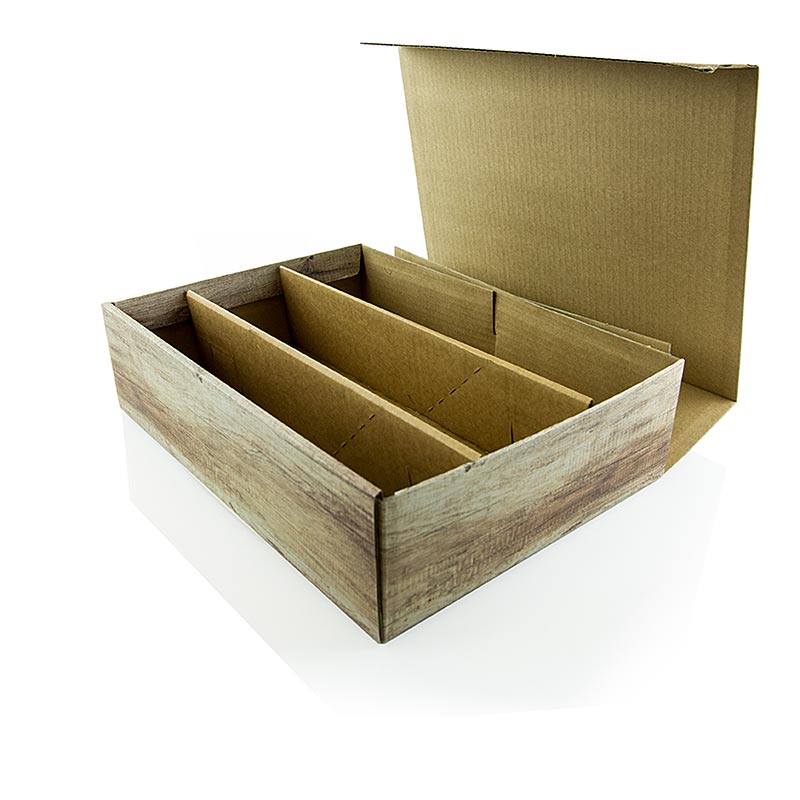 Vinpresentkartong, "Wood", för 3 flaskor à 0,75 l, 1 st
