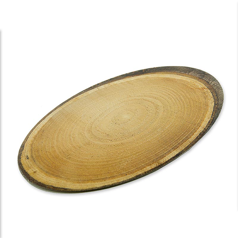 Dekorplatta av kartong i form av en trädskiva – M – oval, 300x200 mm, 1 st