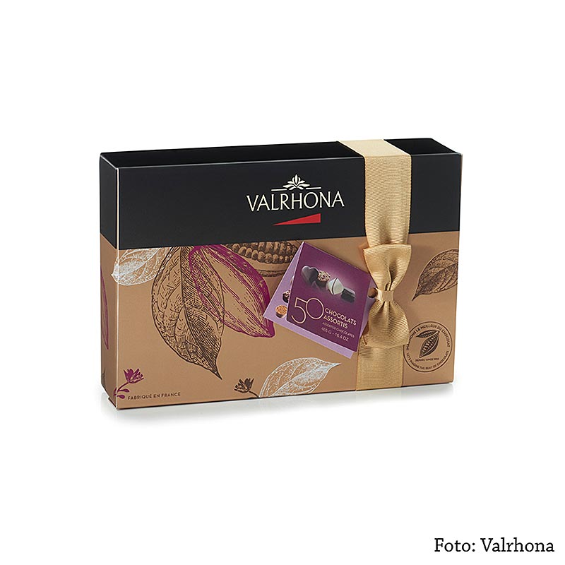 Valrhona Ballotin-sortiment, fin pralinblandning, 465 g, 50 st