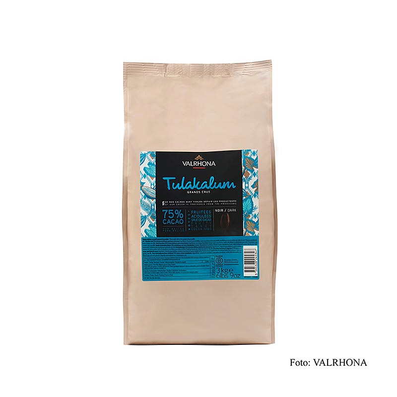 Valrhona Tulakalum, mörk choklad, Callets, 75 % kakao, 3 kg