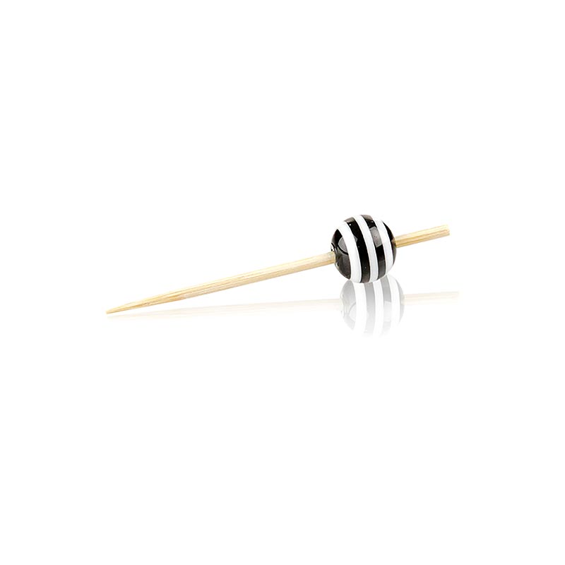 Träspett, med "kristallkula" svart/vit randig, 5 cm, 100 st