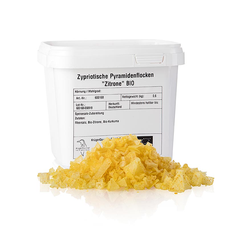 Havssalt med citron i pyramidform, Petros, Cypern, ekologiskt, 600 g