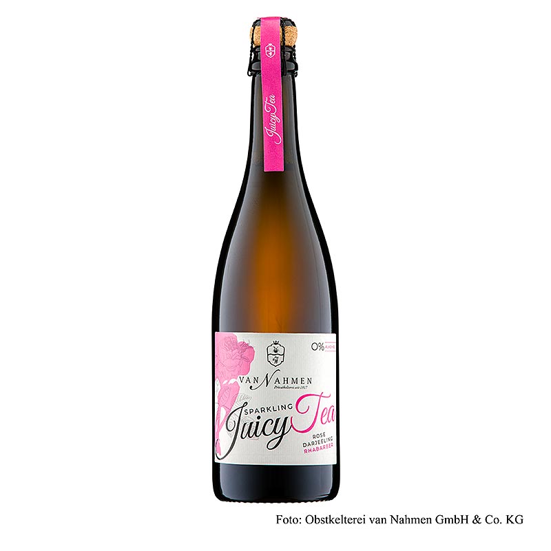 van Nahmen – Sparkling Juicy Tea – Rose – Darjeeling-te – Rabarber, ekologiskt, 750 ml