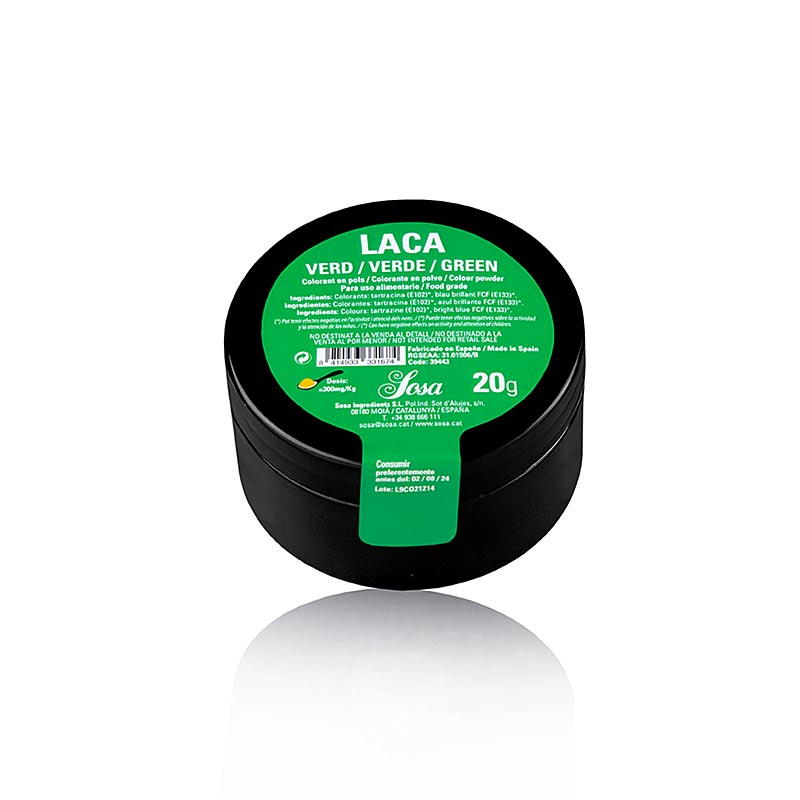 Sosa livsmedelsfärg, pulver, grön, fettlöslig, 20 g