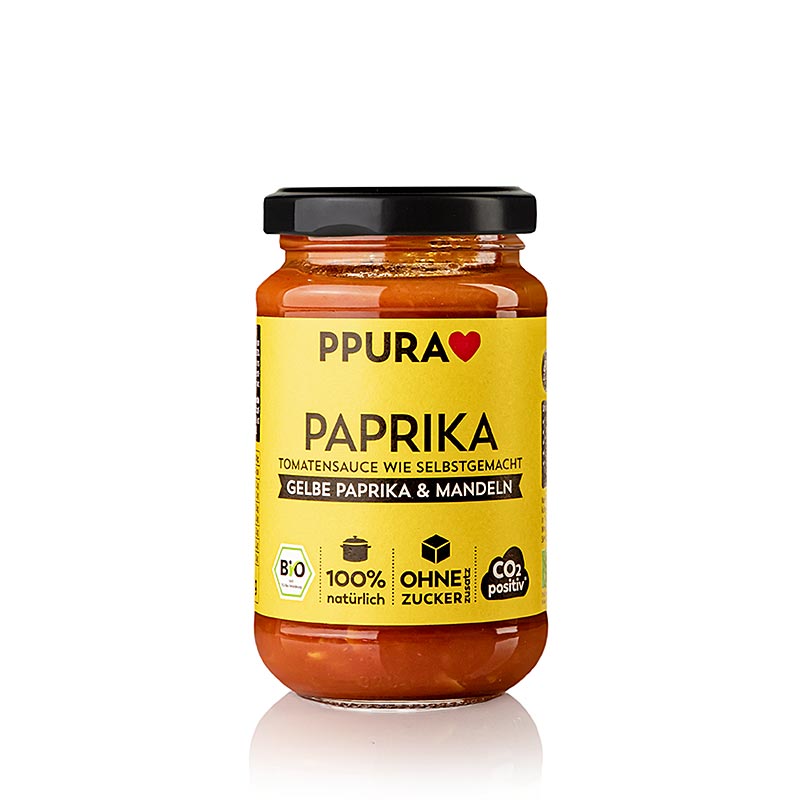 Ppura Sugo Paprika – med gul paprika och mandlar, ekologisk, 340 g