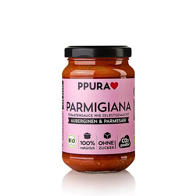 Ppura Sugo Parmigiana – med aubergine, tomater och parmesan, ekologisk, 340 g