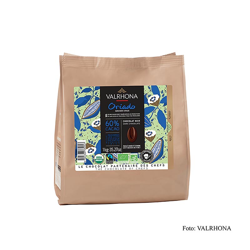Valrhona Oriado, mörk choklad 60 %, callets, ekologisk, 1 kg