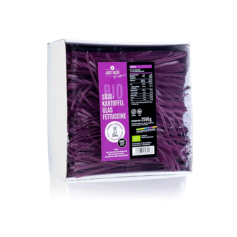 Just Taste Lila sötpotatis-glasnudelfettuccine, glutenfri, ekologisk, 2,5 kg