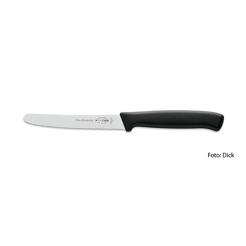 Allroundkniv, med tandad egg, svart, 11 cm, DICK, 1 st
