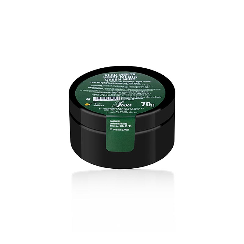Sosa livsmedelsfärg mintgrön, pulver, vattenlöslig (39430), 70 g