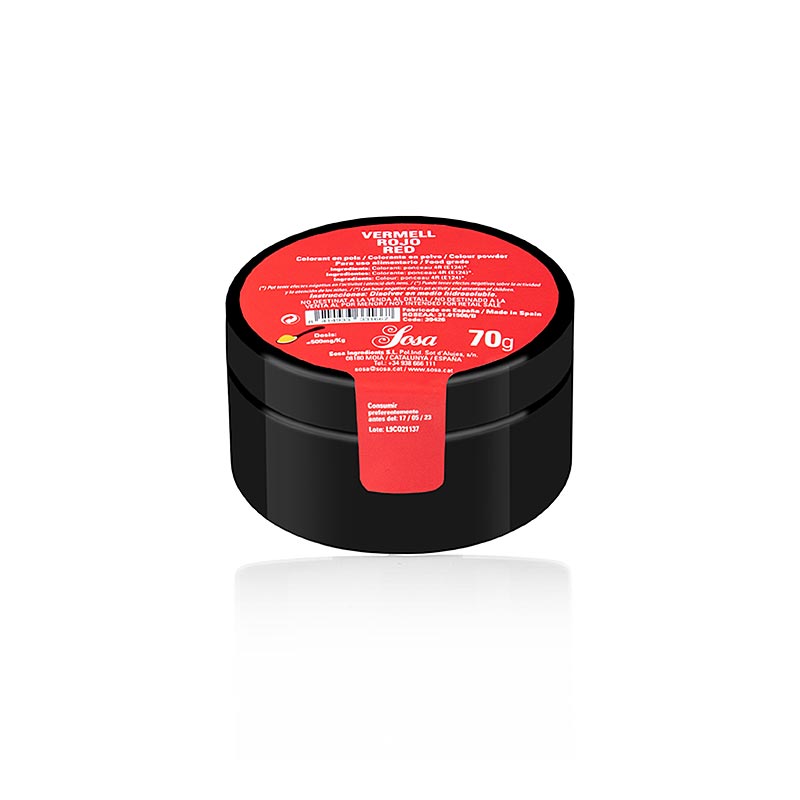 Sosa livsmedelsfärg röd, pulver, vattenlöslig (39426), 70 g