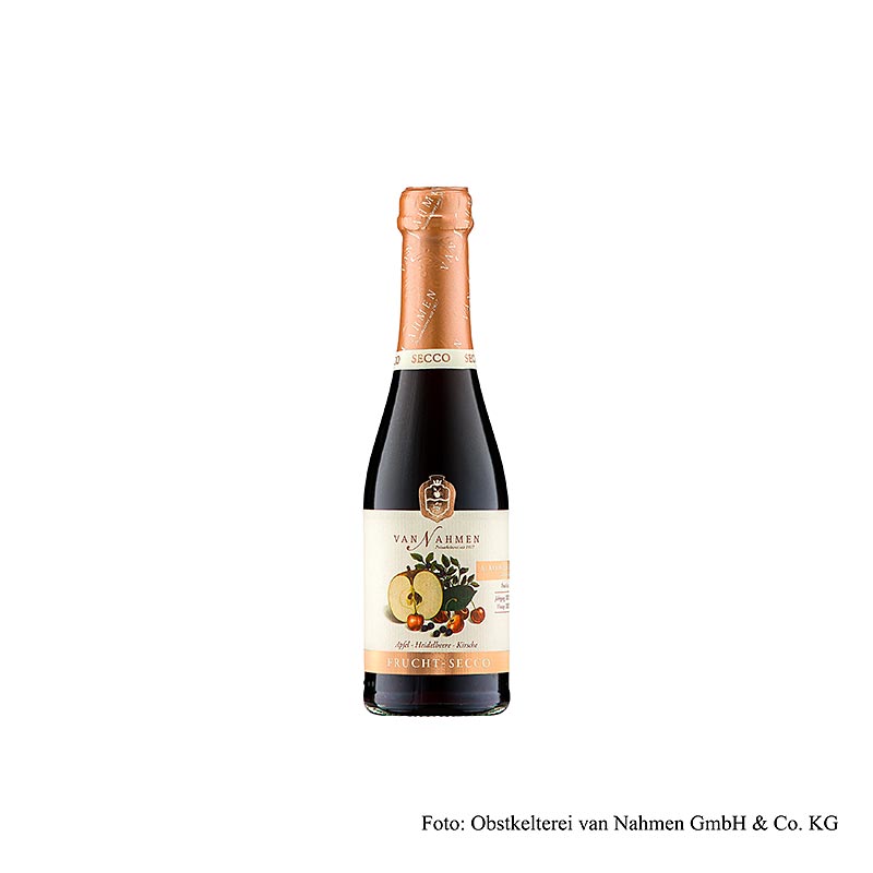 Van Nahmen Äpple-blåbär-körsbär Fruchtsecco, alkoholfri, 200 ml
