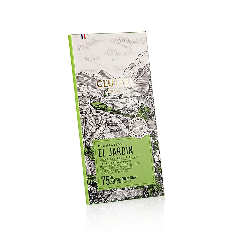 Plantagechokladkaka El Jardin, 75 % bitter, Michel Cluizel (12105), 70 g