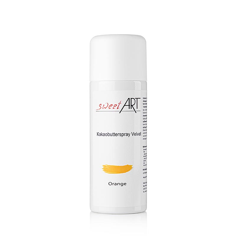 Kakaosmörspray, sammetseffekt, orange, Sweet Art, 400 ml