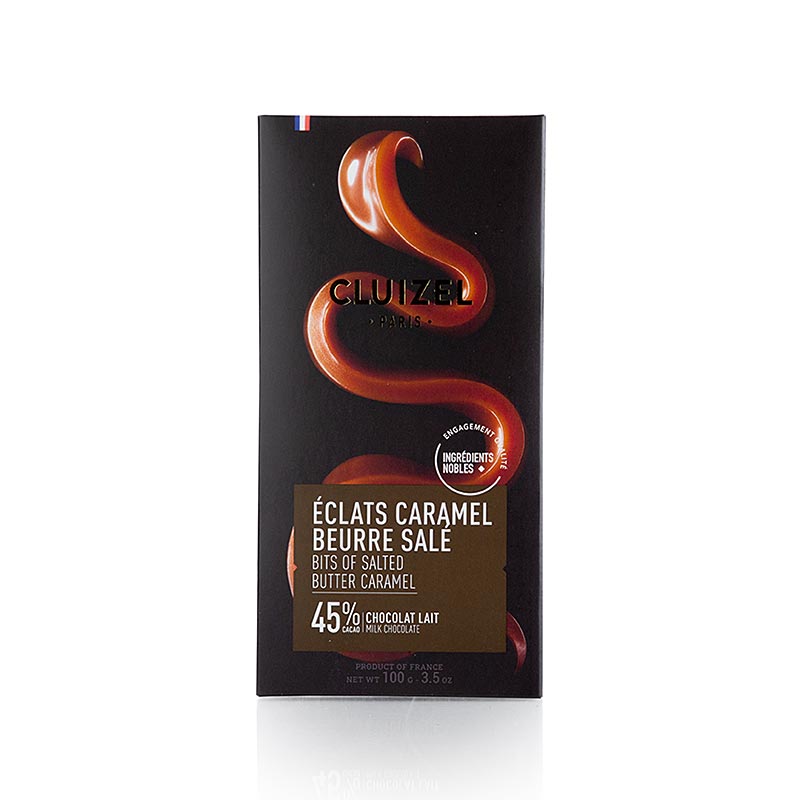Chokladkaka Caramel Beurre Sale 45 % mjölk, Michel Cluizel (12371), 100 g