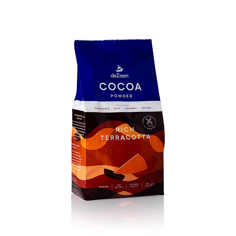 Rich Terracotta kakaopulver, svagt avfettat, 20–22 % fett, deZaan, 1 kg