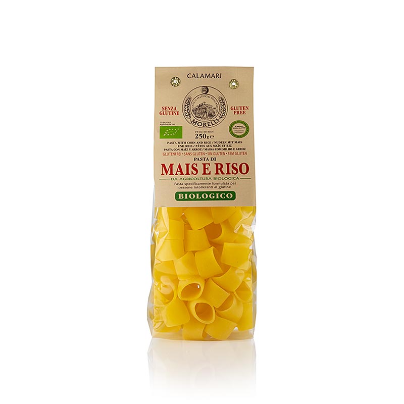 Pasta Calamari av ris och majs (glutenfri), Morelli 1860, ekologisk, 250 g