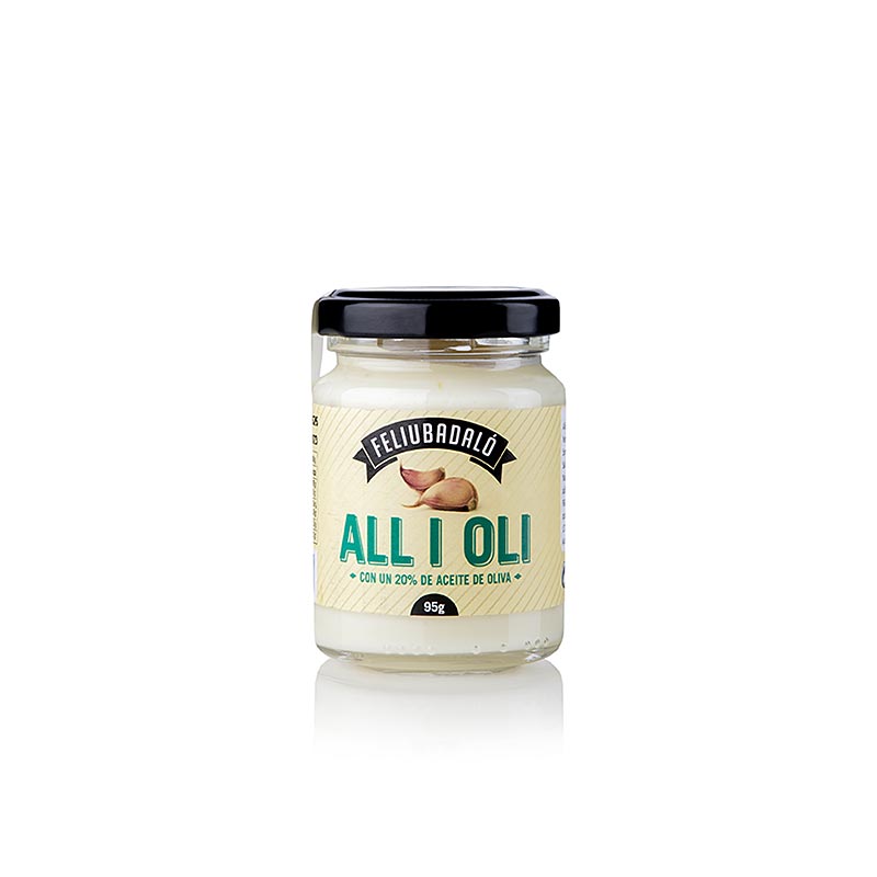 Allioli – vitlökskräm med 20 % olivolja, ljus, Feliubadalo, 95 g