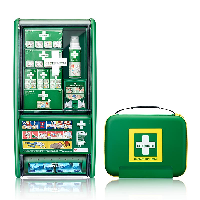 Cederroth – First Aid & Burn Station Set, DIN 13157, första hjälpen-låda (510110, 1 St
