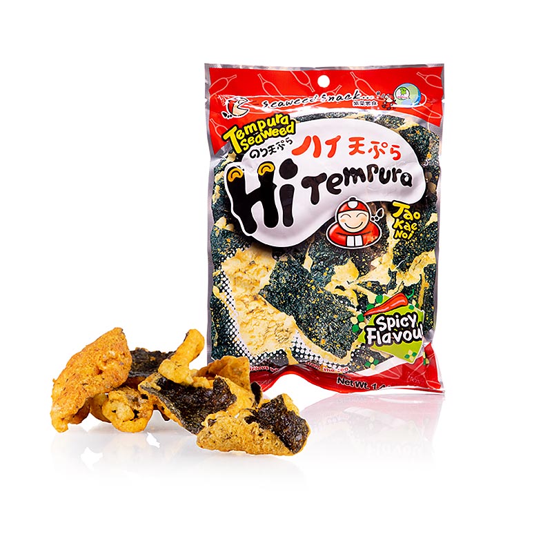 Taokaenoi Tempura Seaweed Spicy, mycket krispiga starka tångchips, 40 g