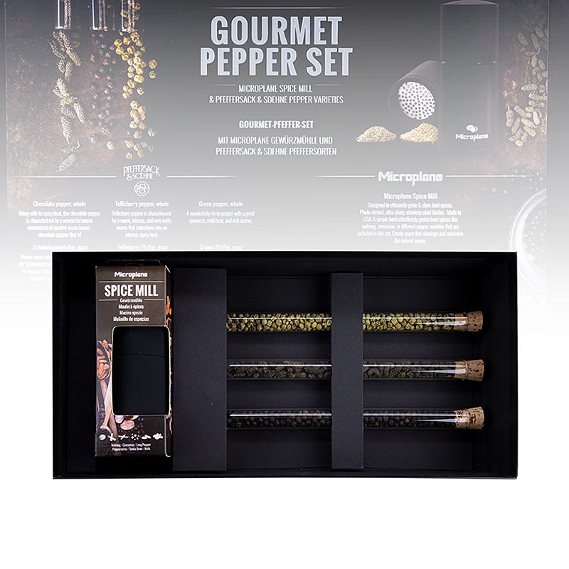 Microplane presentpaket "Gourmet-pepparset", kryddkvarn + peppar, 2 st