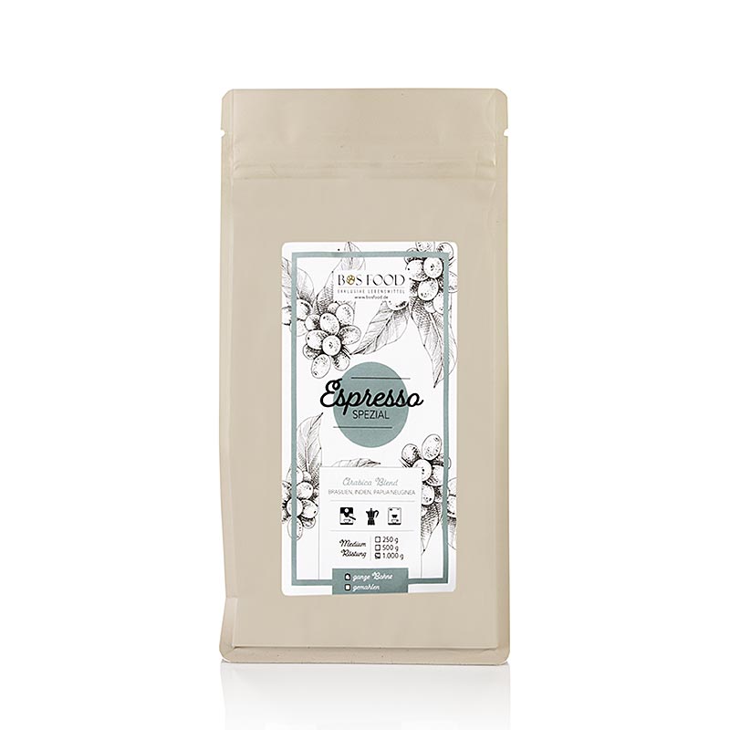 CHEF FOOD – Espresso Spezial, Arabica-kaffeblandning, hela bönor, 1 kg