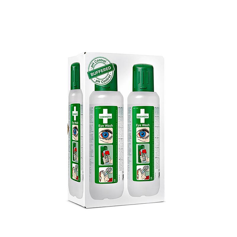 Cederroth - Eye Wash, ögondusch, med väggfäste, 2 x 500 ml (725200), 1 l