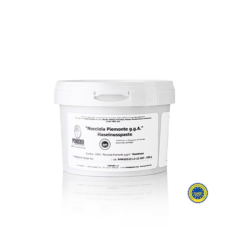 Hasselnötspasta, 100 % piemontesiska hasselnötter, g.g.A., Pariani, 500 g