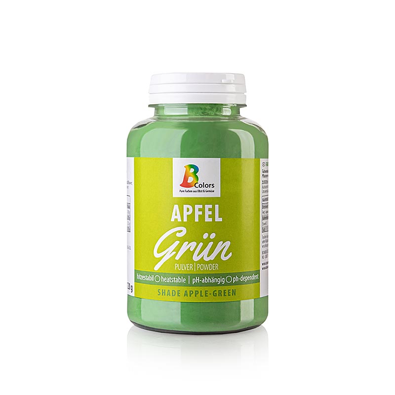 BColors livsmedelsfärg – äppelgrön, pulver, fett- och vattenlöslig, vegansk, 120 g
