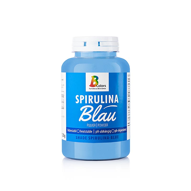 BColors livsmedelsfärg – Spirulina blå, pulver, fett- och vattenlöslig, vegansk, 120 g
