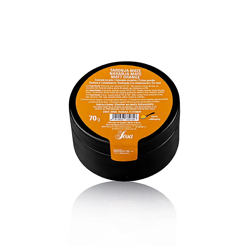 Sosa livsmedelsfärg orange matt, pulver, vattenlöslig, (39436), 70 g