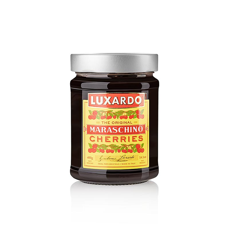 Inlagda Amarena-körsbär, Maraschino, Luxarado, 400 g
