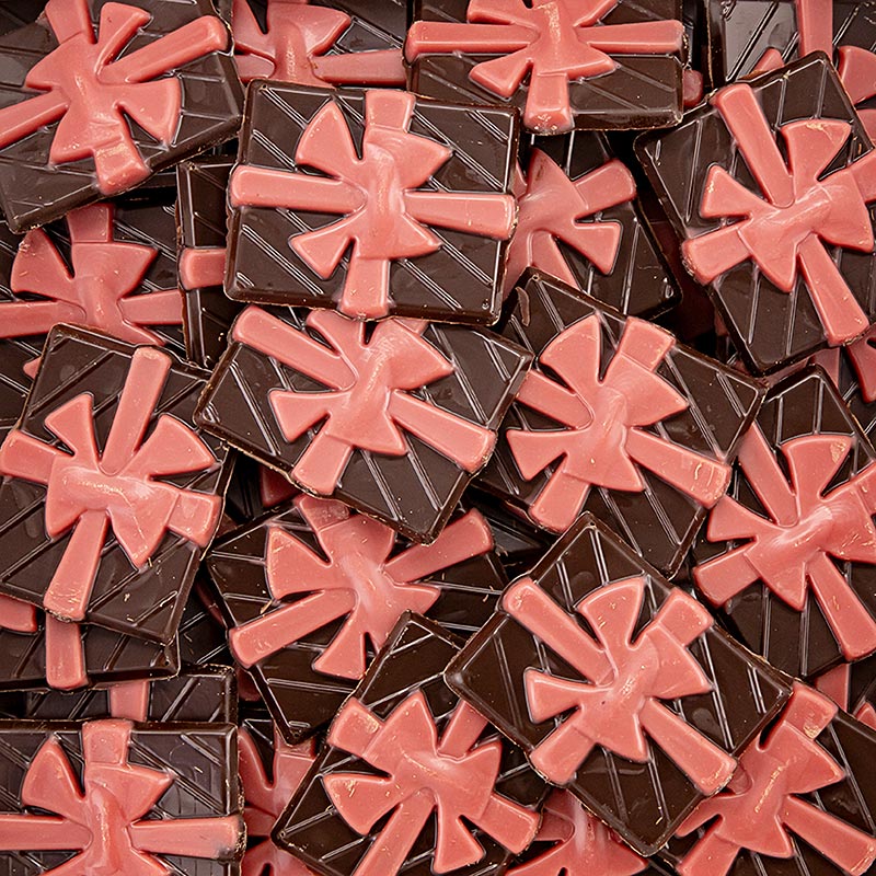 Present med rosett av röd choklad, 250 st, 620 g, Dobla (78238), 620 g, 250 st