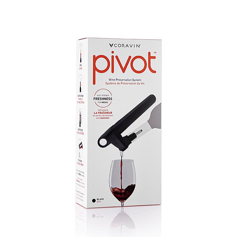 Coravin Wine Access System – ”Pivot” vinkonserveringssystem + tillbehör, svart, 4 tlg.