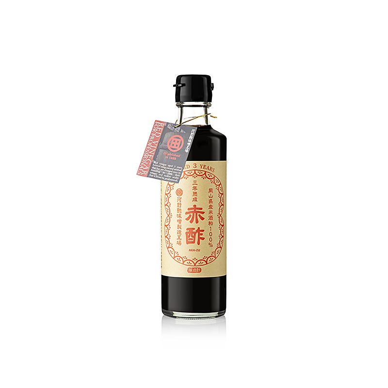 Akazu – röd premiumvinäger av sakedruvpressrester, 3 år, Kohno Honten, Japan, 275 ml