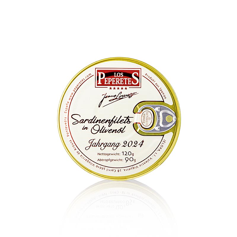 Sardinfiléer årgång 2024, i olivolja, Los Peperetes, 120 g
