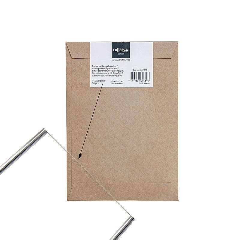 Ersättningstrådar till Roquefortbåge (trådskärare/osttråd) 14 cm, 10 st