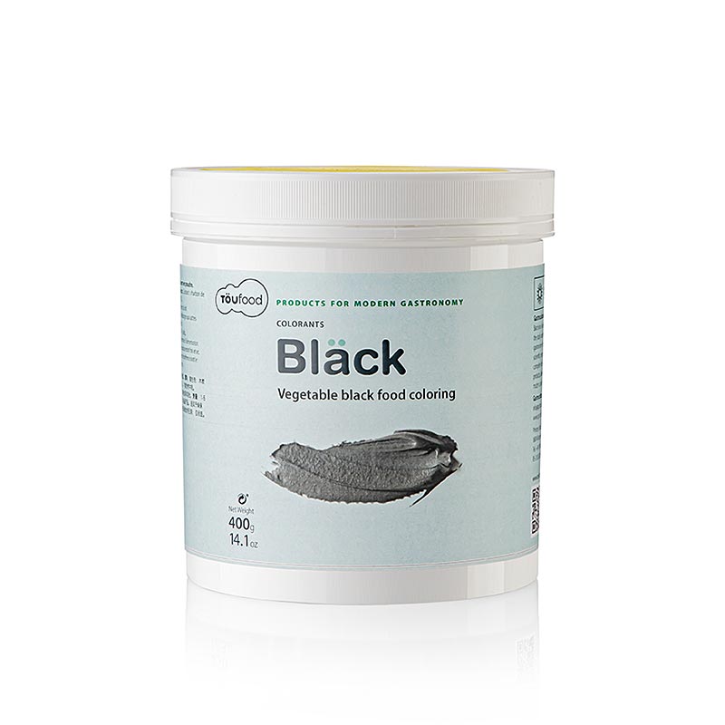 BLÄCK – livsmedelsfärg svart från kokoskol, TÖUFOOD, 400 g
