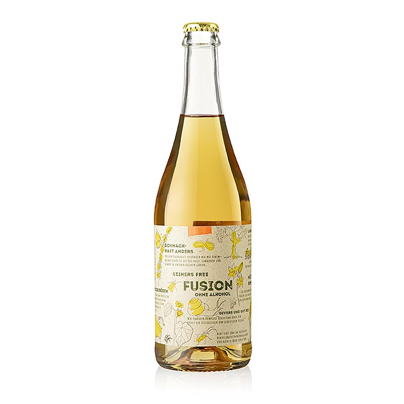 Fusion Free ängsörter, vita druvor, alkoholfri, Leiner, ekologisk, 750 ml