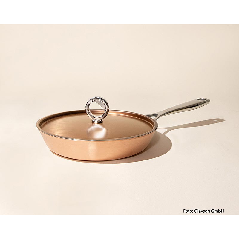 Olavson kopparpanna, med lock, obelagd, 20 cm, för alla spistyper, 1 st