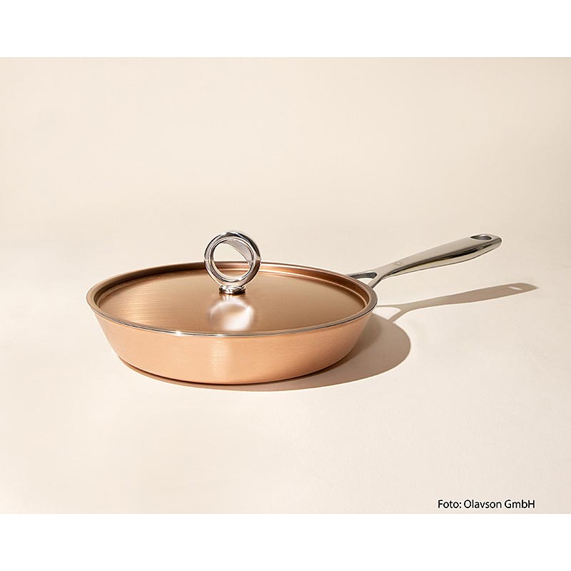 Olavson kopparpanna, med lock, obelagd, 24 cm, för alla spistyper, 1 st