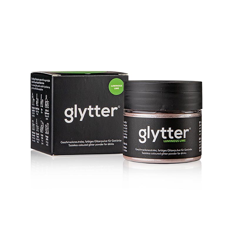 glytter "Luminous Lime", glitterpulver för livsmedel, (neongrönt), 10 g