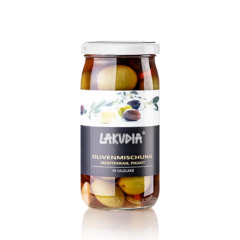 Mediterran pikant olivblandning, med chili, Lakudia, 355 g