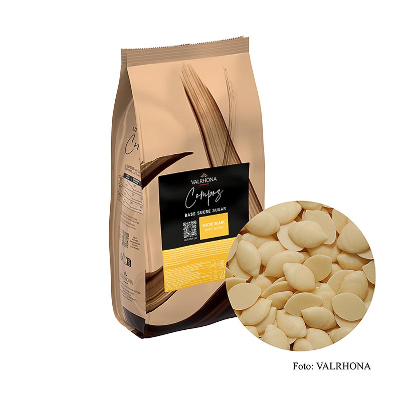 Valrhona Compoz choklad – socker-kakaosmörbas, callets, 3 kg