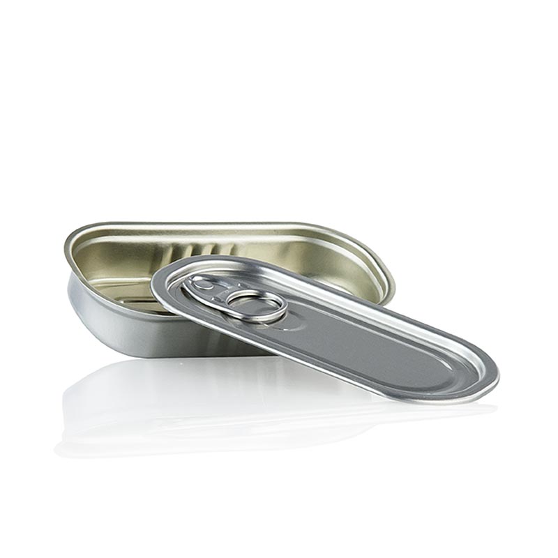 Rektangulär burk inkl. lock (aluminiumburk), tom, 60 ml, 100 % Chef, 10 st
