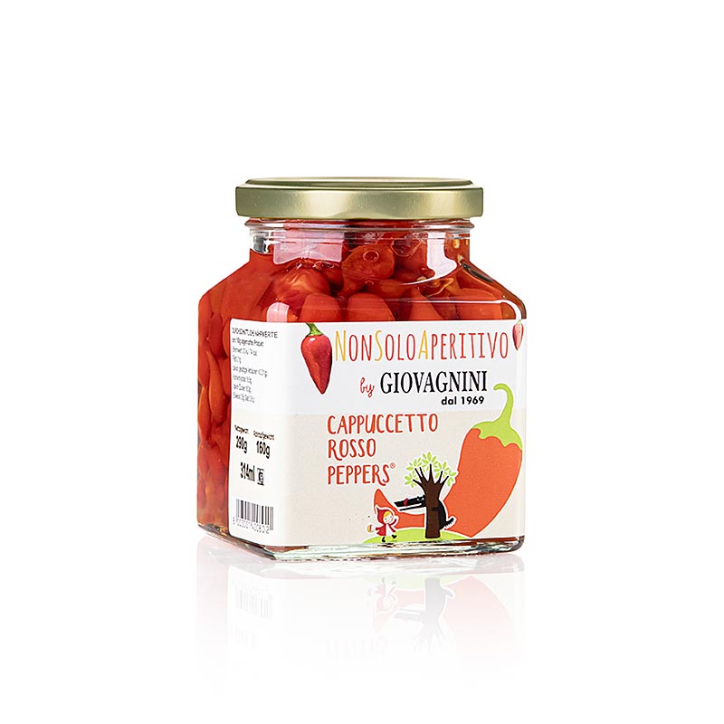 Peperoni-droppar "Pepper Rosso", röda, Giovagnini Cappuccetto, 290 g