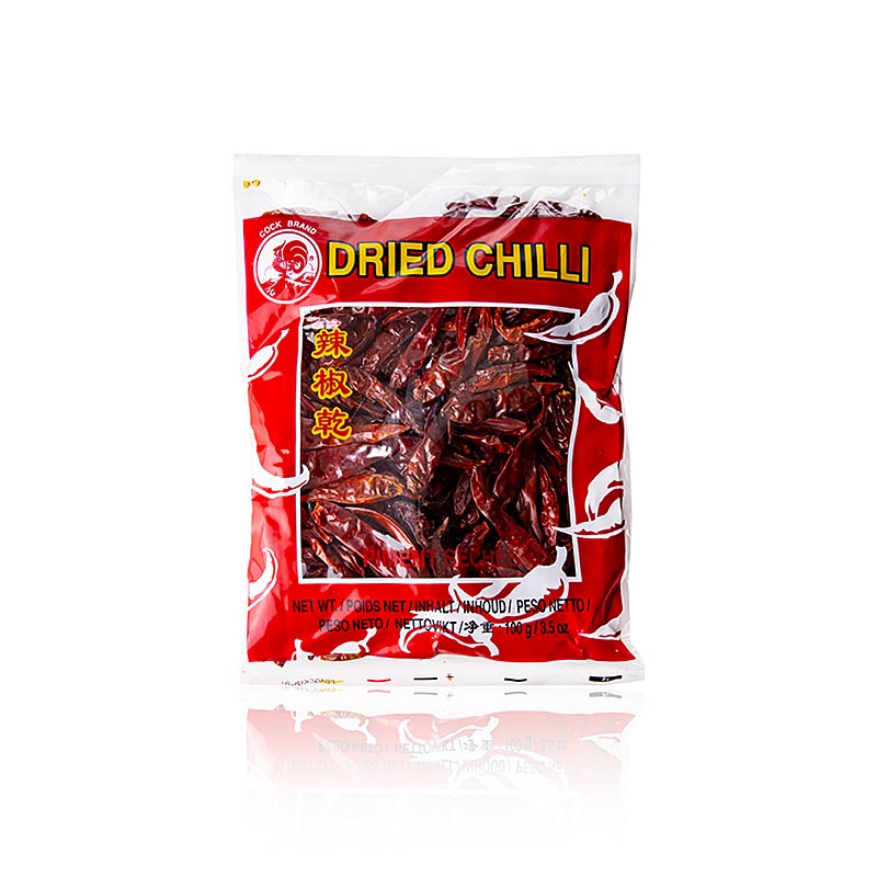 Chilifrukter, röda, torkade, hela, COCK, 100 g