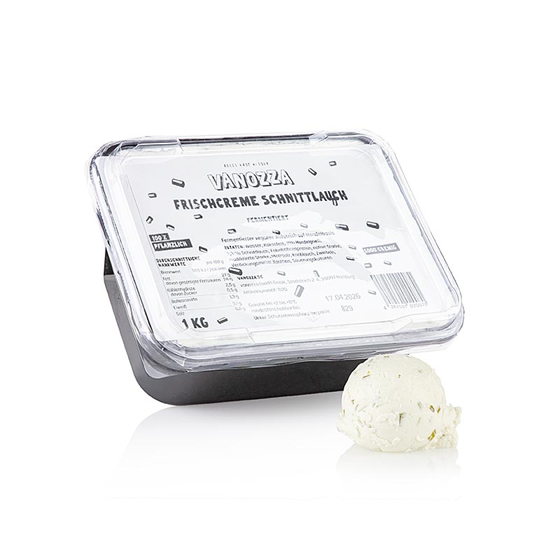 Vanozza färskgrädde med gräslök, veganskt ostalternativ, mandelbas, 1 kg