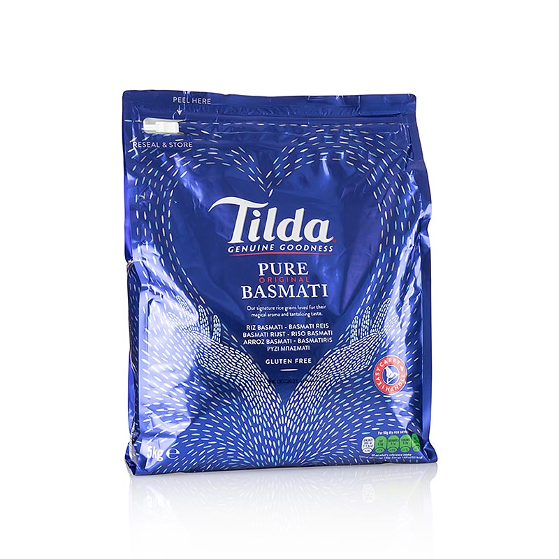 Tilda basmatiris, påse med dragkedja, 5 kg